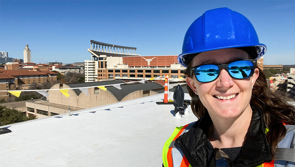 An engineer on a job site in Austin, Texas.